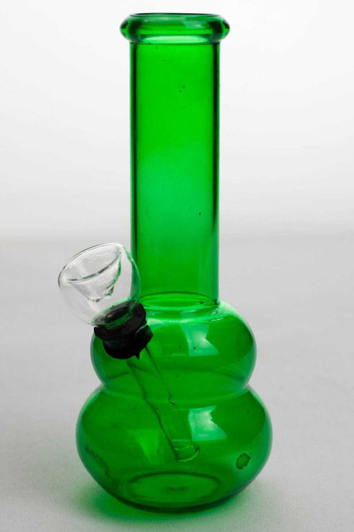 6" green glass small water bong- - One Wholesale