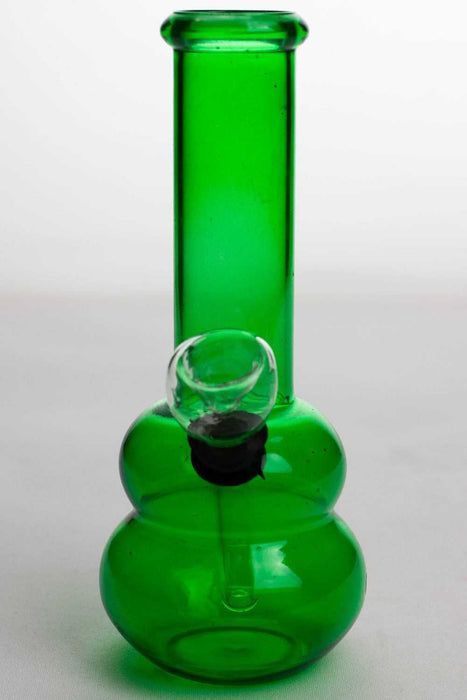 6" green glass small water bong- - One Wholesale