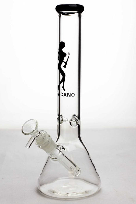 11.5 inches Valcano beaker glass water bong-Black - One Wholesale