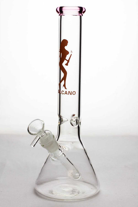 11.5 inches Valcano beaker glass water bong-Pink - One Wholesale
