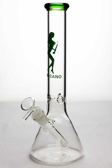 11.5 inches Valcano beaker glass water bong-Green - One Wholesale