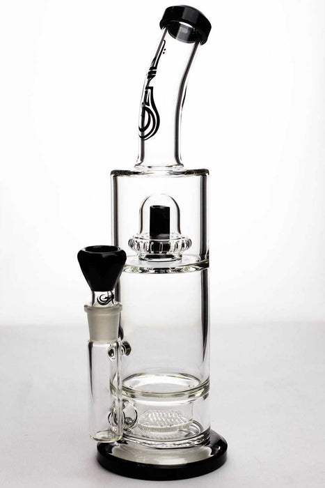 14 inches GENIE shower head and honeycomb diffused water bong-Black - One Wholesale