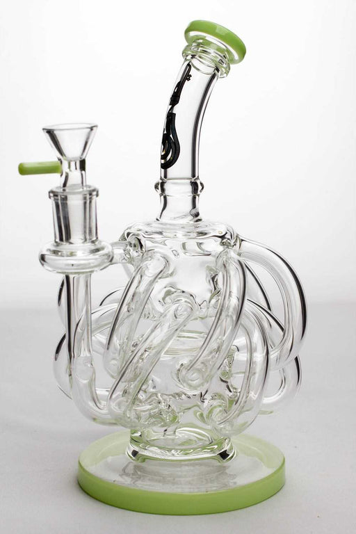 9" twelve tube and inline diffused recyler Bongs ONE Green-3837