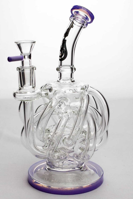 9" twelve tube and inline diffused recyler-Purple-3838 - One Wholesale