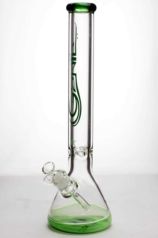 18 inches genie 9 mm beaker colored bottom water bong Glass Bong ONE Green-3840