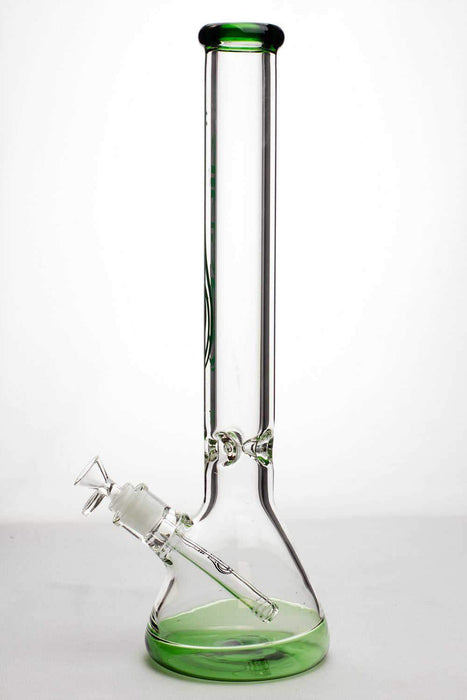 18 inches genie 9 mm beaker colored bottom water bong- - One Wholesale