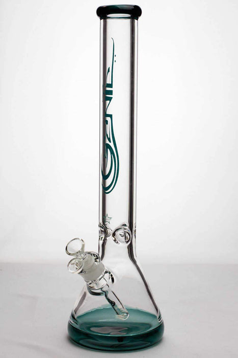 18 inches genie 9 mm beaker colored bottom water bong-T-Black-3843 - One Wholesale