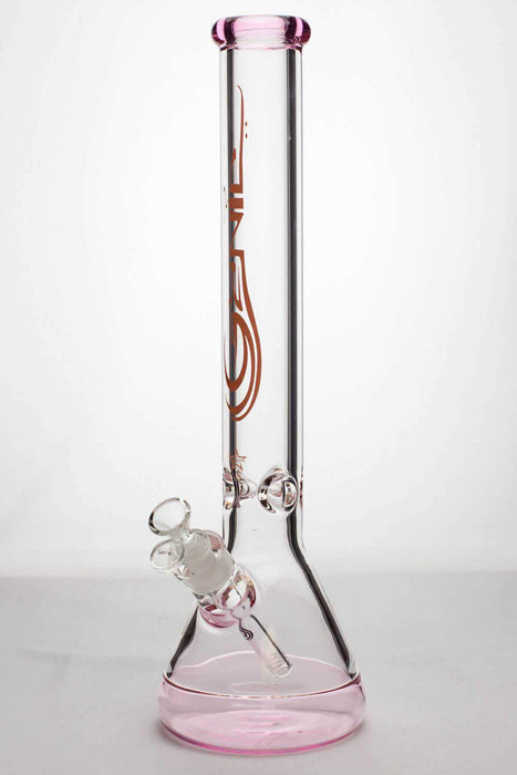 18 inches genie 9 mm beaker colored bottom water bong-Pink-3845 - One Wholesale
