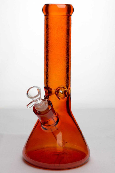 12" sandblasted 7 mm metallic glass water bong-Red-3846 - One Wholesale