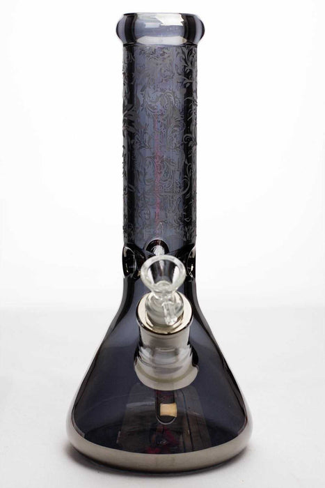 12" sandblasted 7 mm metallic glass water bong- - One Wholesale