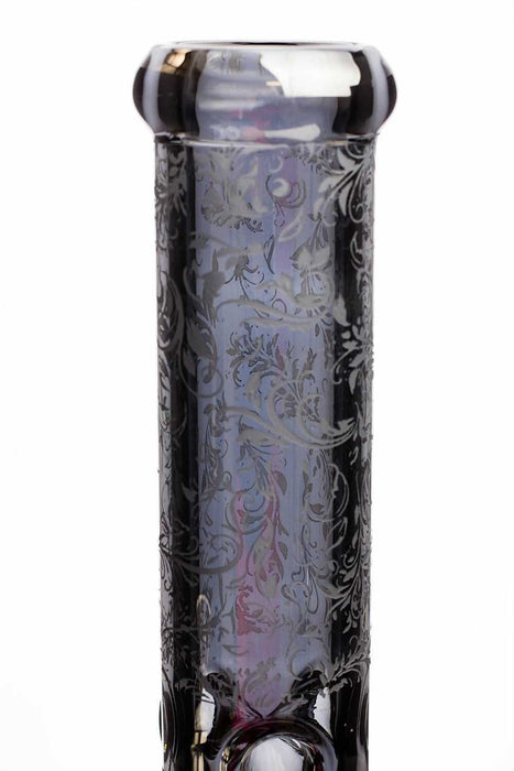 12" sandblasted 7 mm metallic glass water bong- - One Wholesale