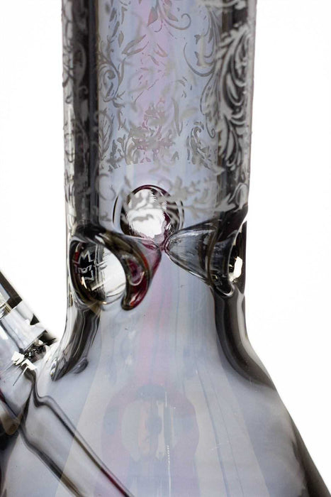 12" sandblasted 7 mm metallic glass water bong- - One Wholesale