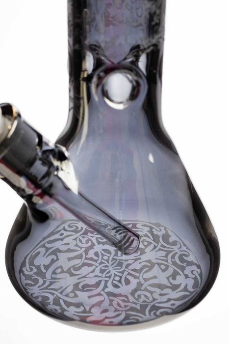 12" sandblasted 7 mm metallic glass water bong- - One Wholesale