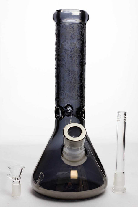 12" sandblasted 7 mm metallic glass water bong- - One Wholesale