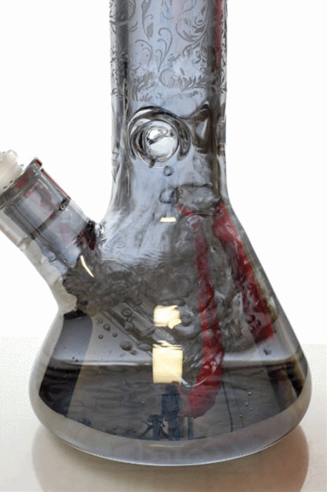 12" sandblasted 7 mm metallic glass water bong- - One Wholesale