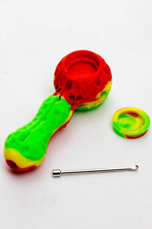 Arsenal Silicone hand pipe with glass bowl Jar and Dab tool Silicone Pipe ONE