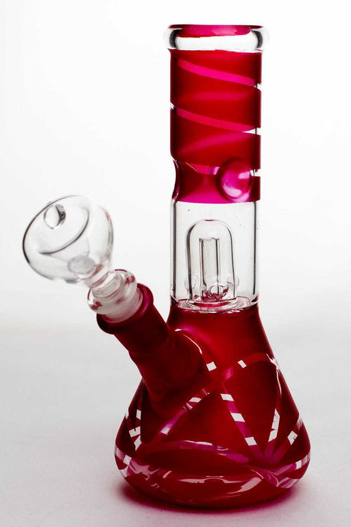 8" dome percolator beaker water bong ONE Red-3890