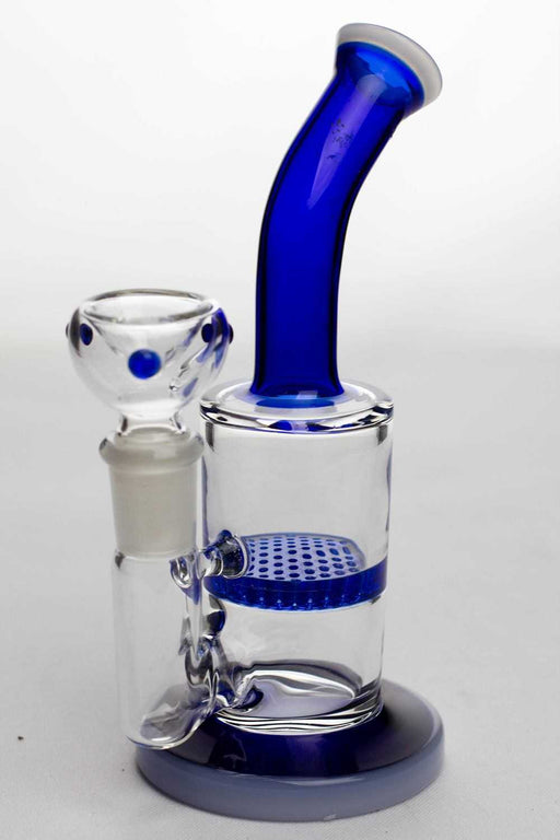 6" honeycomb diffused bubbler Bongs ONE Blue-3891
