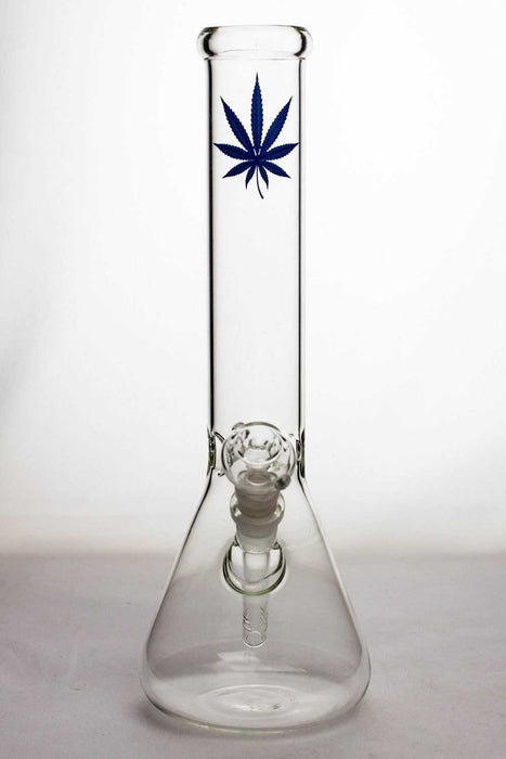 14"  Clear glass beaker water bong-Assorted- - One Wholesale