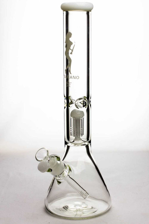 16" valcano 6 arms percolator 9 mm thick glass water bong-White - One Wholesale
