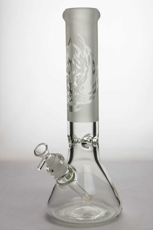 13.5 inches 9 mm thick sandblasted glass beaker water bong Glass Bong ONE Pattern-3907