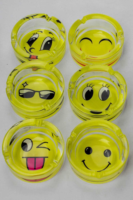 Round glass ashtray display-Emoji - One Wholesale