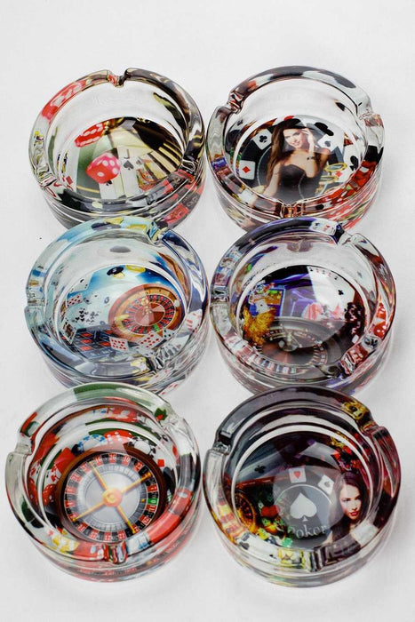 Round glass ashtray display-Casino - One Wholesale