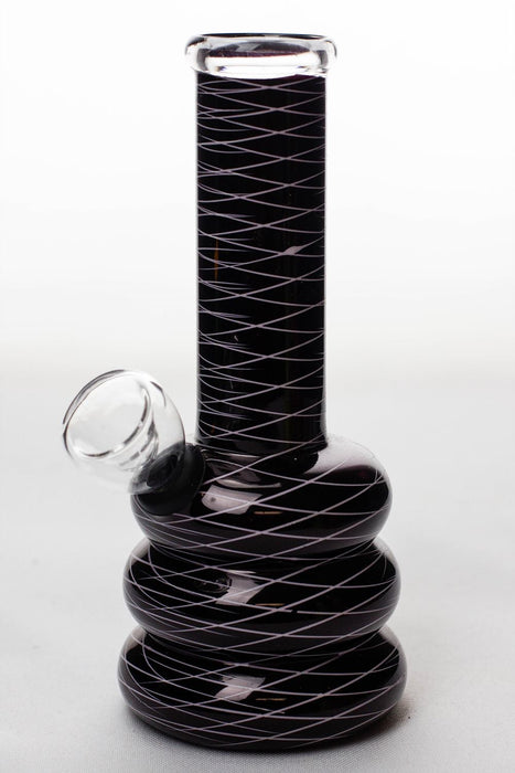 6 inches glass water bong-Black-3950 - One Wholesale