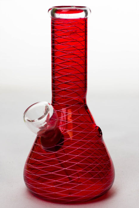 6 inches glass water bong - 320-Red - One Wholesale
