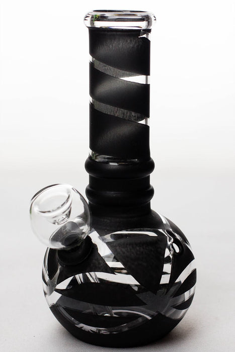 6 inches glass water bong-Black-3963 - One Wholesale