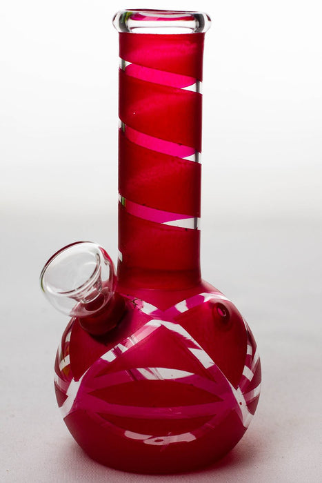 6 inches glass water bong-Red-3965 - One Wholesale