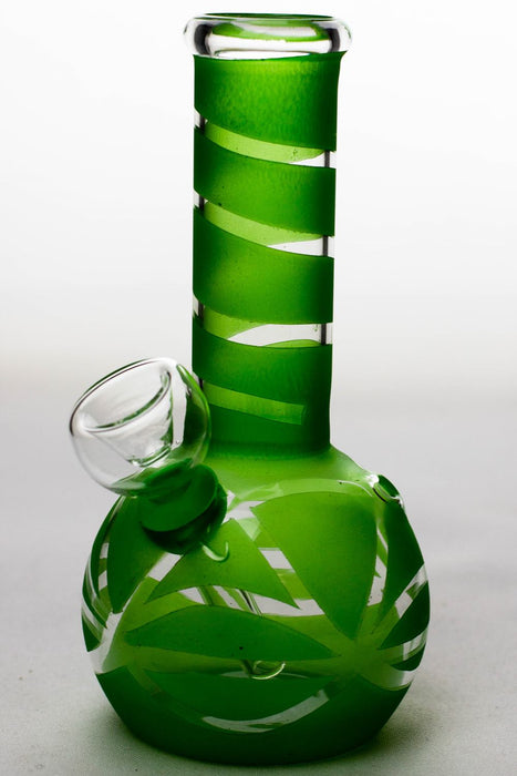 6 inches glass water bong-Green-3967 - One Wholesale