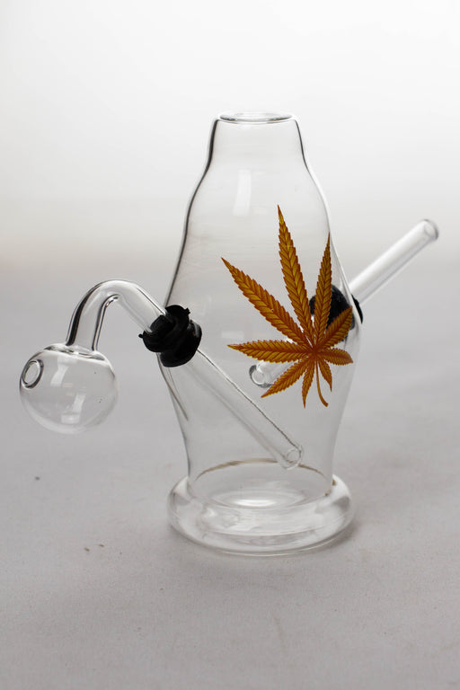 Leaf printed Oil burner water pipe Glass Rig ONE Shape B