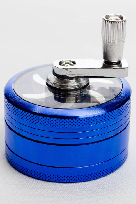 3 parts infyniti aluminium herb grinder with handle-Blue - One Wholesale