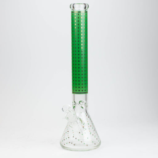 17.5" Star 7 mm glass water bong Bongs ONE Green