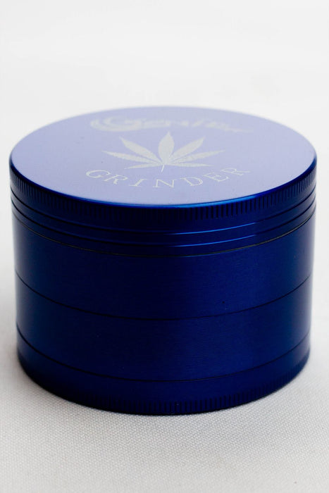 4 parts genie laser etched leaf metal herb grinder- - One Wholesale