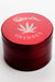 4 parts genie laser etched leaf metal herb grinder-Red - One Wholesale