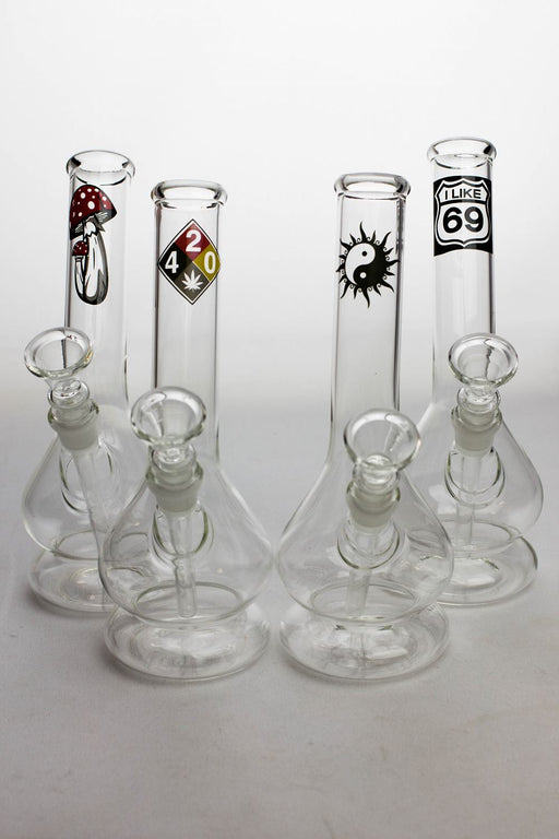 8" glass water bong with bowl stem Bongs ONE Type 4009
