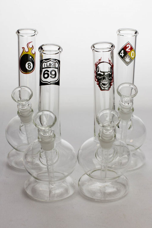 8" glass water bong with bowl stem Bongs ONE Type 4010