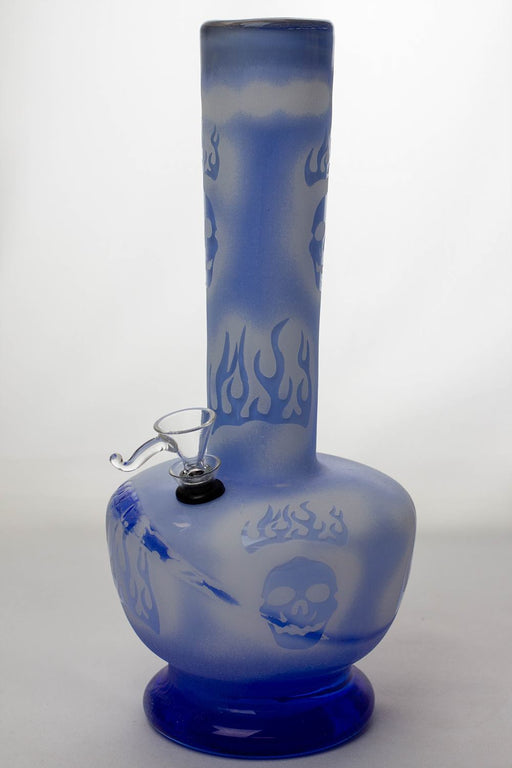 12" frosted heavy soft glass water bong Glass Bong ONE Blue-4025