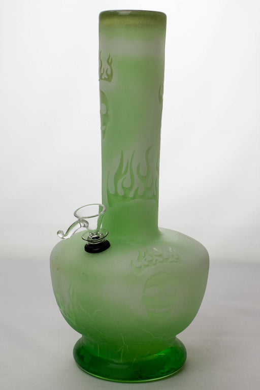 12" frosted heavy soft glass water bong Glass Bong ONE Green-4026
