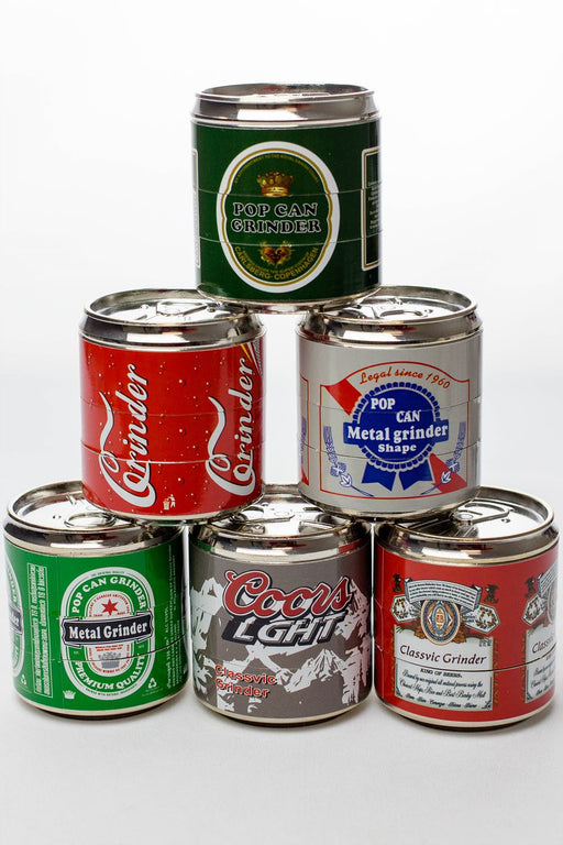 4 parts pop can design metal grinder display- - One Wholesale