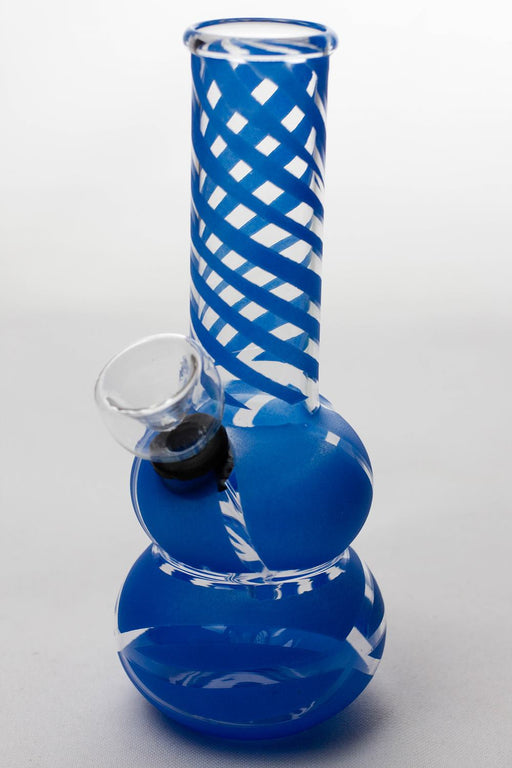 6" double beaker glass water bong Glass Bong ONE Blue