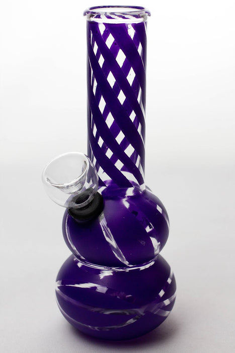6" double beaker glass water bong-Purple - One Wholesale