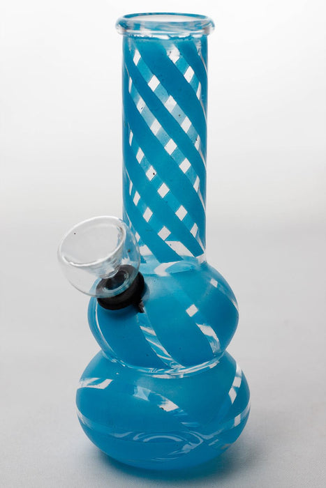 6" double beaker glass water bong-Sky blue - One Wholesale