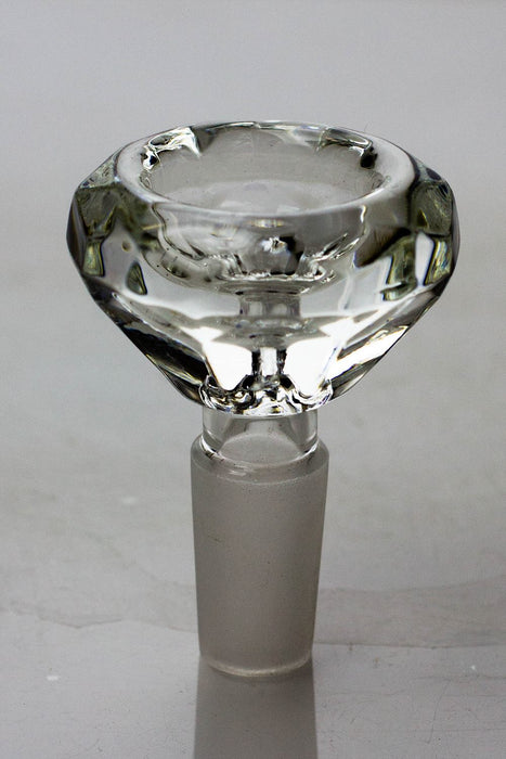 Diamond cutting shape wide glass bowl-Clear - One Wholesale