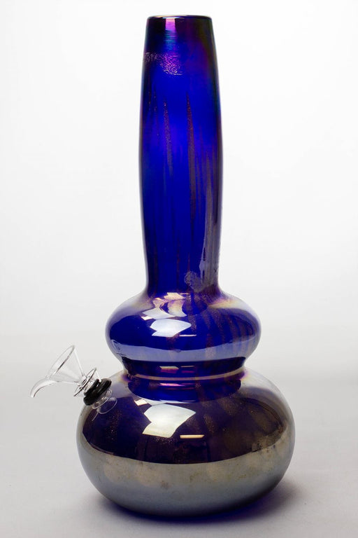 12" metallic double base soft glass water bong- - One Wholesale