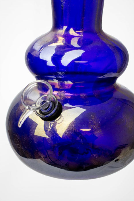 12" metallic double base soft glass water bong- - One Wholesale