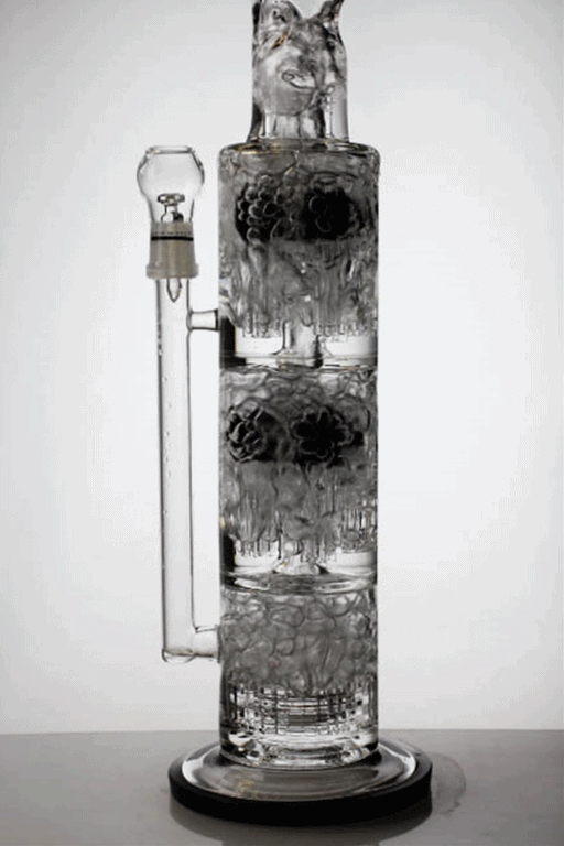 18" Infyniti fractal tree arms percolator and barrel diffuser oil rig Glass Rig ONE