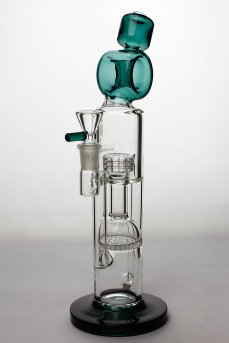 12" infyniti glass honey comb and shower head diffuser recycled bong-Teal-4146 - One Wholesale